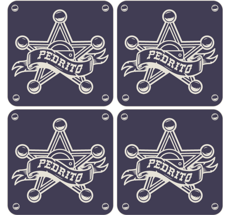 Vintage coasters sheriff star insignia - TenStickers