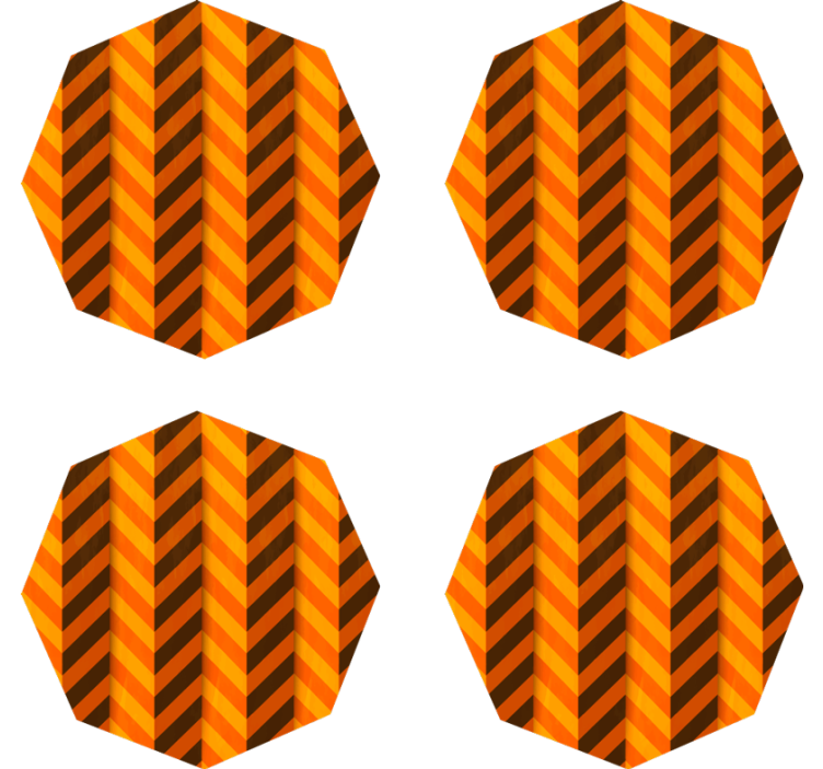 Halloween coaster in orange chevron pattern - TenStickers
