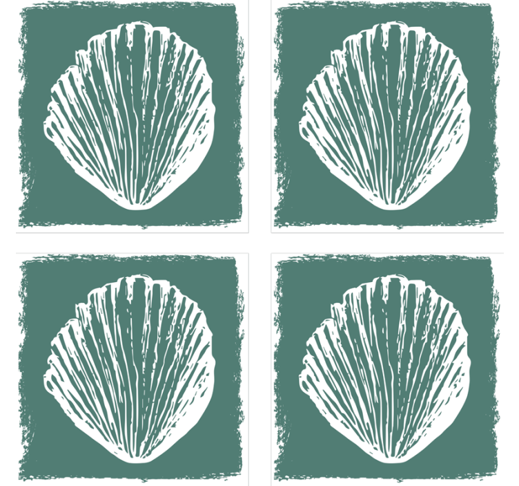 Shell print pattern coasters - TenStickers