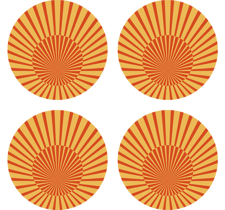Coasters with radiant sunburst design - TenStickers