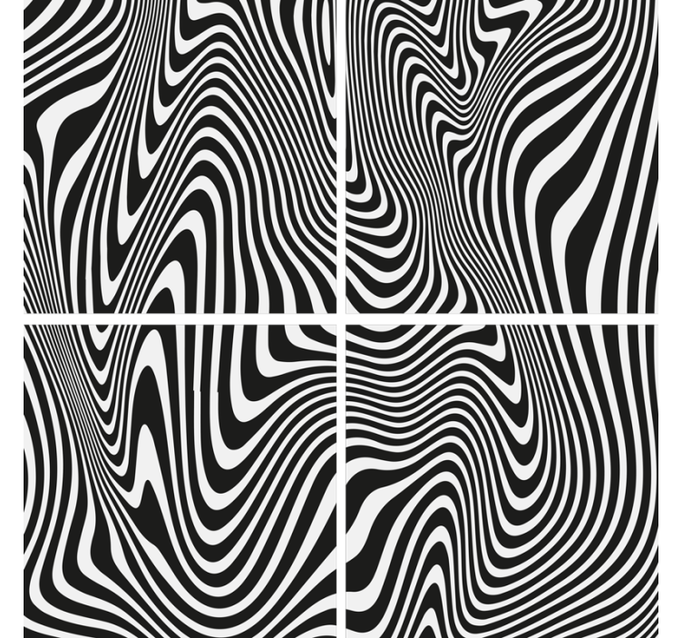 Coasters wavy black and white design - TenStickers