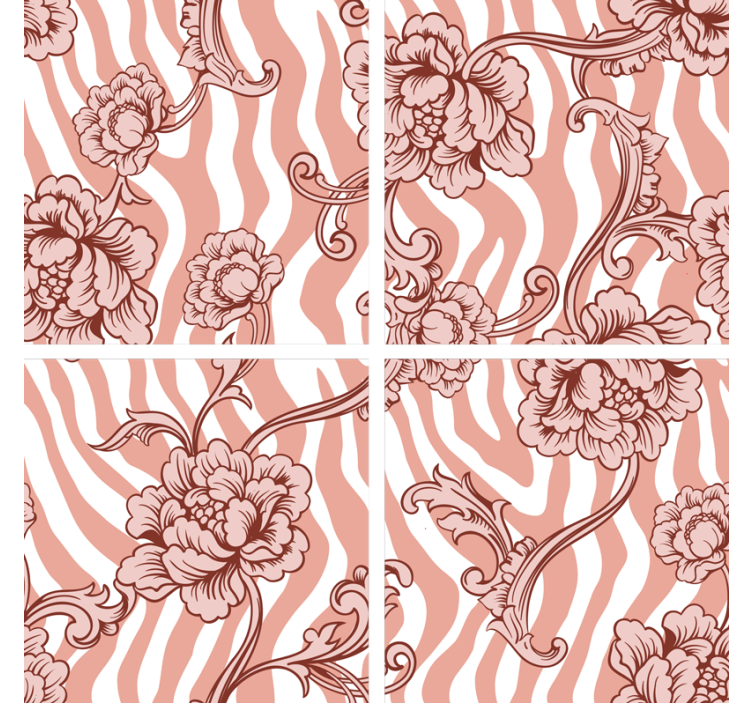 Floral wave pattern coasters - TenStickers