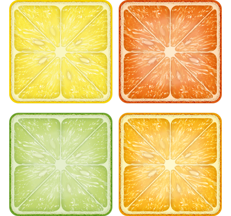 Citrus slice minima coasters - TenStickers