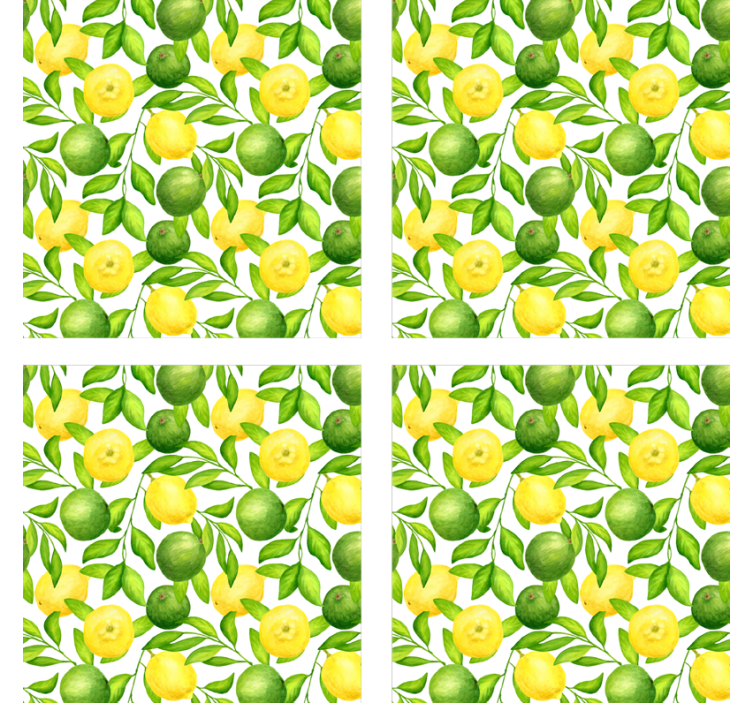 Coasters in vibrant citrus floral design - TenStickers