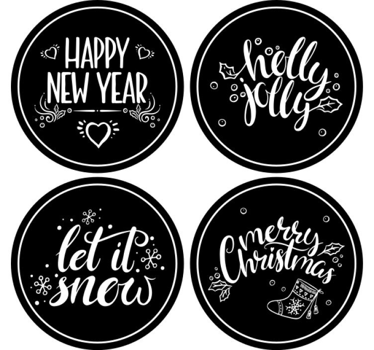 Christmas coasters joyful seasonal greetings - TenStickers