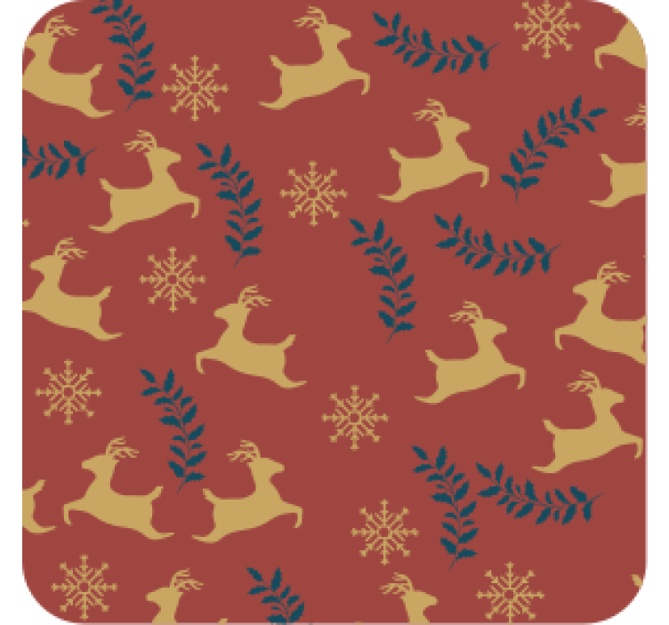 Christmas coasters with galloping reindeer design - TenStickers