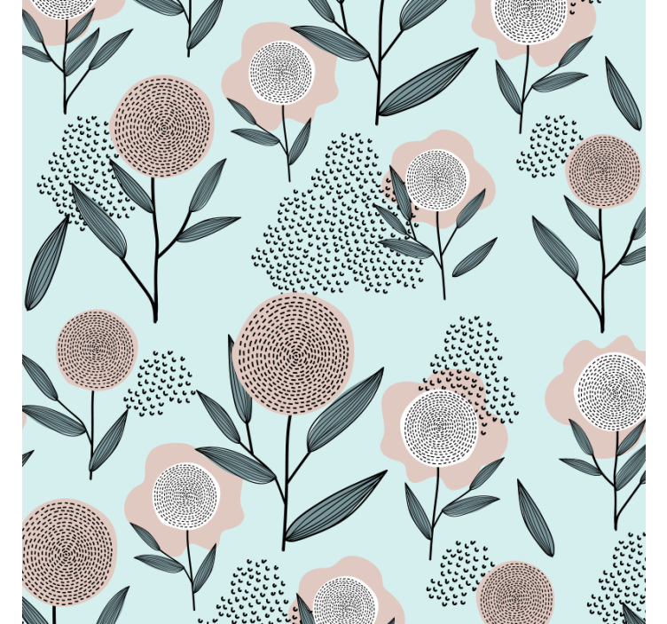 Coasters floral pattern design - TenStickers