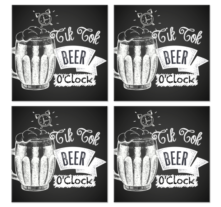 Tik tok quote beer drink mats - TenStickers