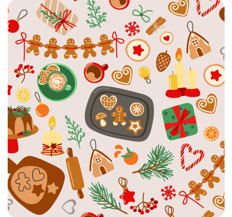 Christmas coasters festive gingerbread delights - TenStickers