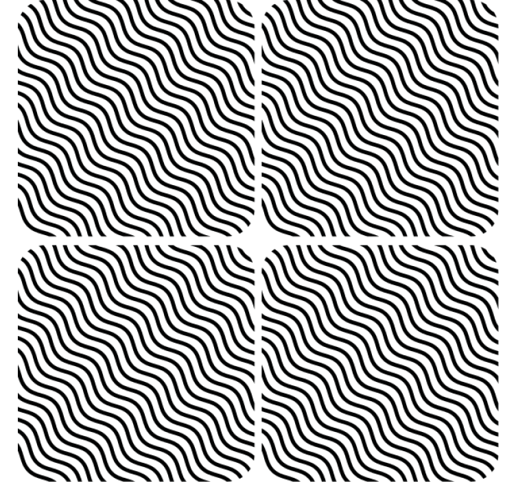 Wavy black pattern coasters - TenStickers