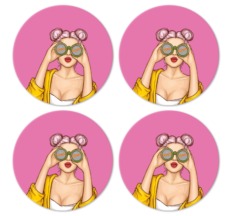 Geek coasters playful character with shades - TenStickers