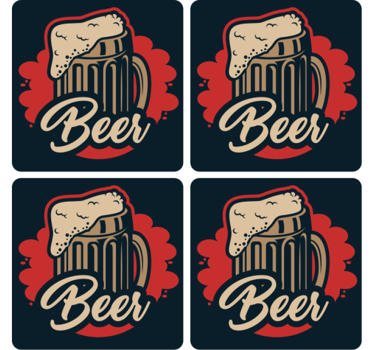 Beer mats with frothy mug illustration - TenStickers