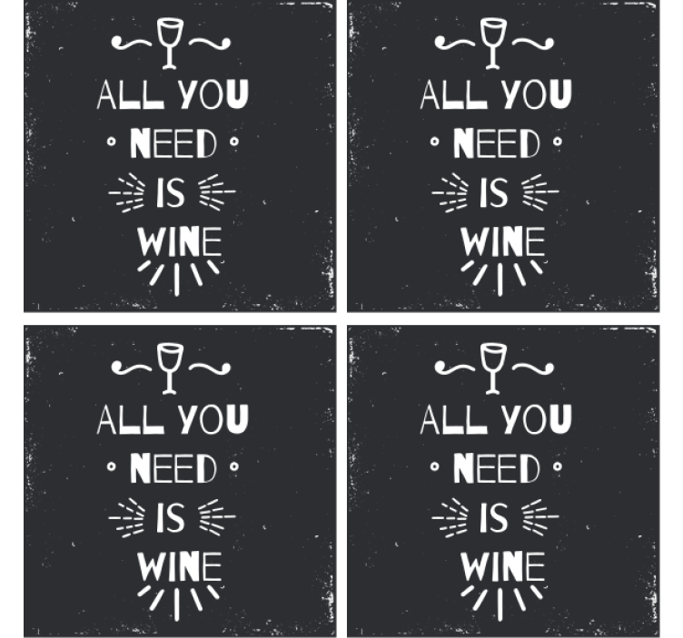 Text coasters for wine lovers - TenStickers