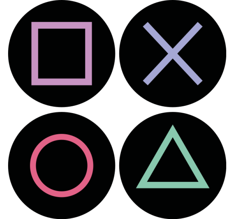 Geek coasters with vibrant shape designs - TenStickers