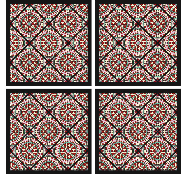 Geometric circular pattern coasters - TenStickers