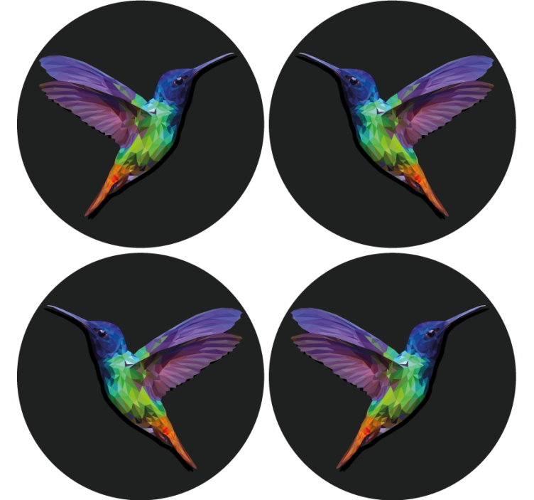 Geek coasters with colorful hummingbird design - TenStickers
