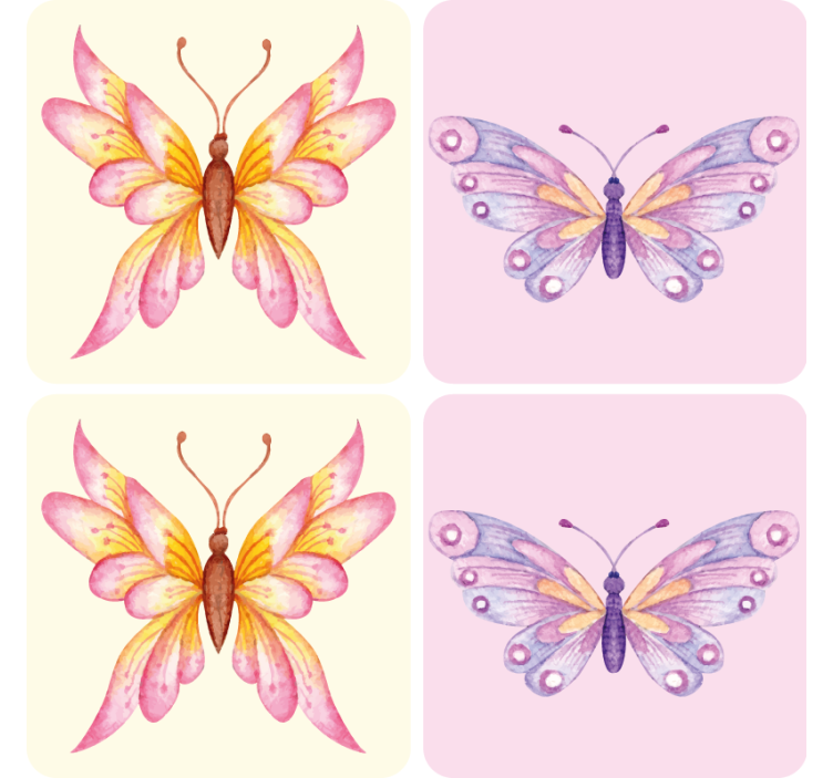 Geek coasters with lively butterfly designs - TenStickers