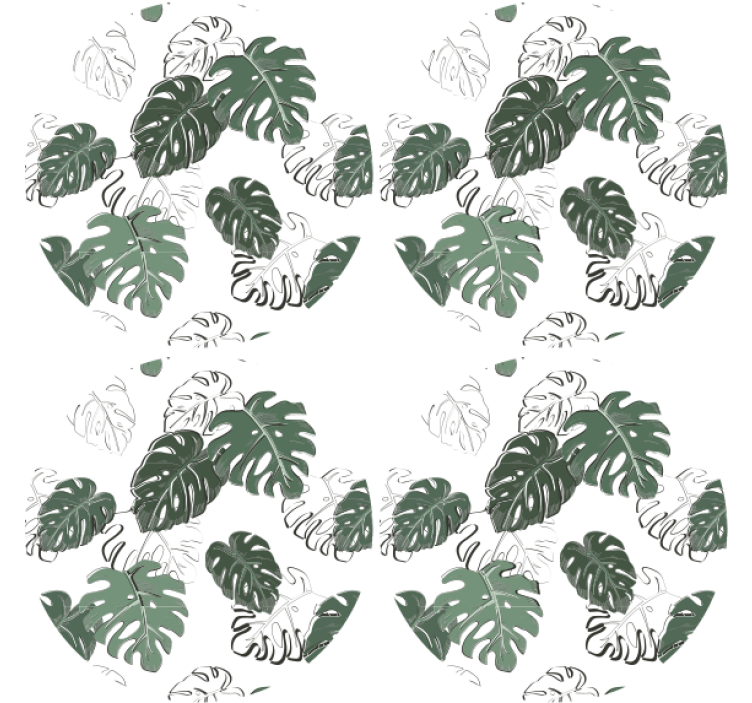 Coasters with leaf print design - TenStickers