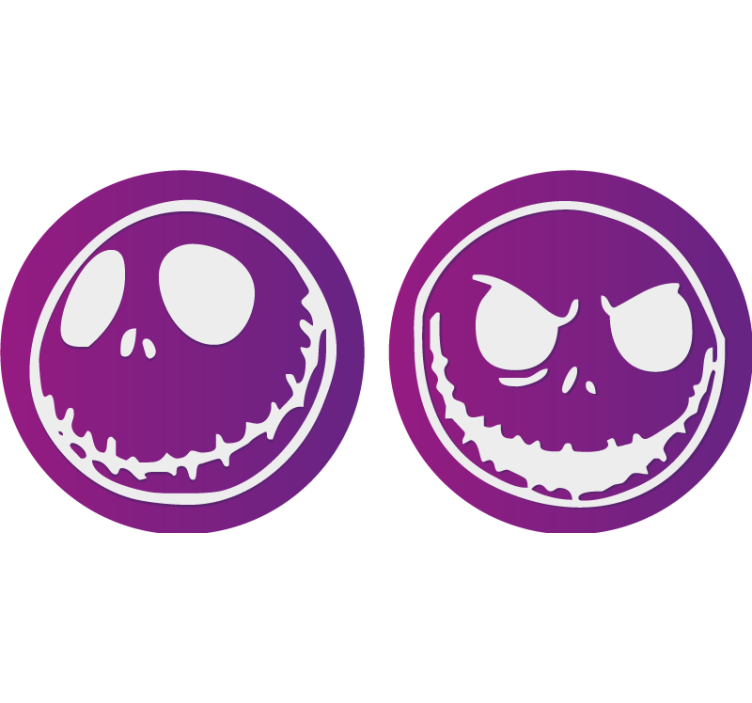 Halloween coaster skull face designs - TenStickers