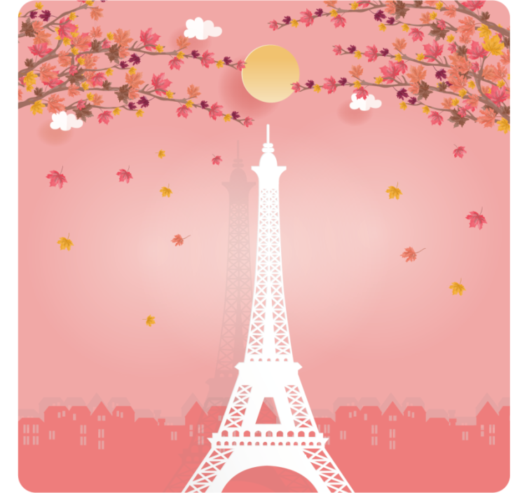 Modern coasters eiffel tower autumn scene - TenStickers