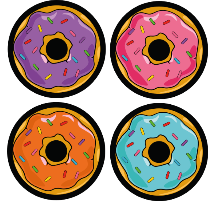 Geek coasters colorful sprinkled delights - TenStickers