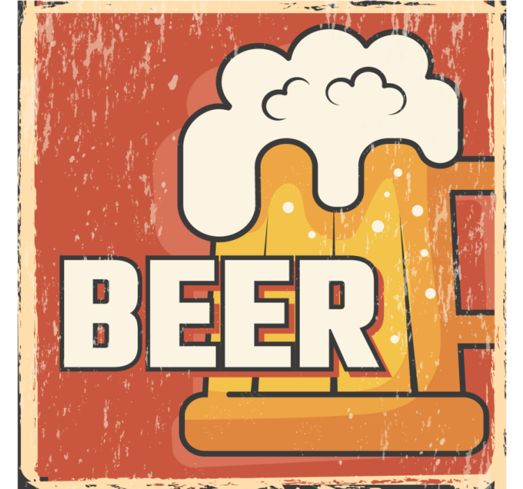 Beer mats with beer mug graphic - TenStickers
