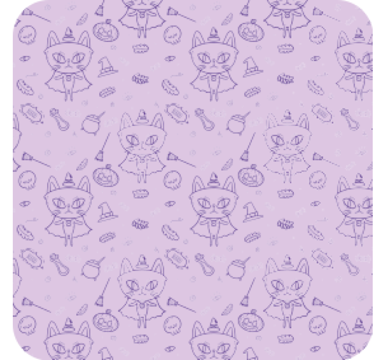 Halloween coaster with playful cat designs - TenStickers