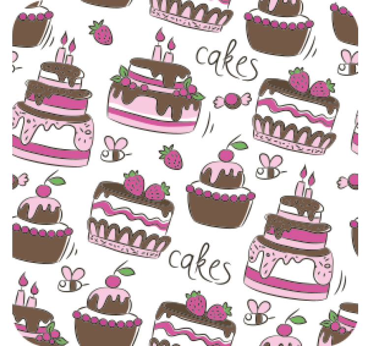 Wedding coasters whimsical dessert artwork - TenStickers