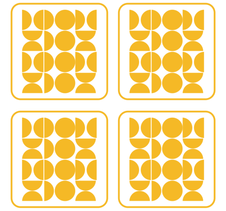 Geometric shape motifs coasters - TenStickers