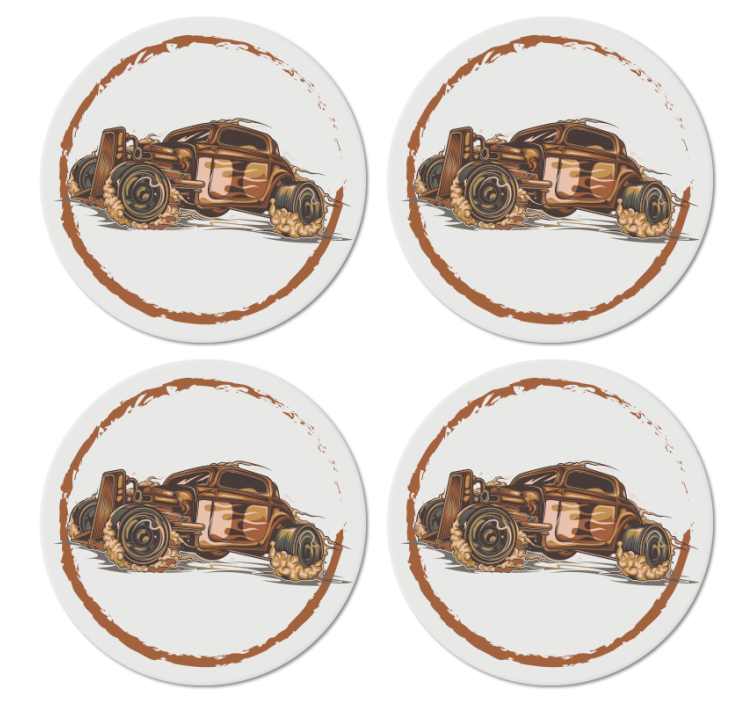 Vintage coasters classic race car design - TenStickers