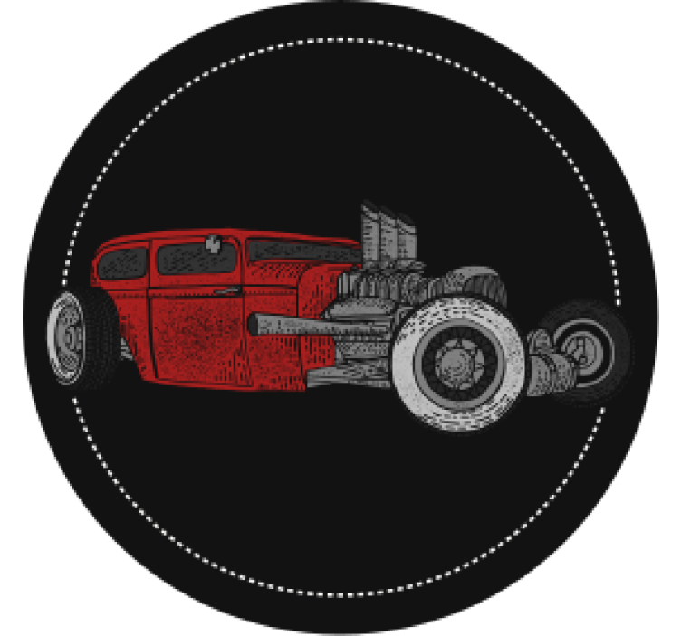 Vintage coasters classic hot rod design - TenStickers