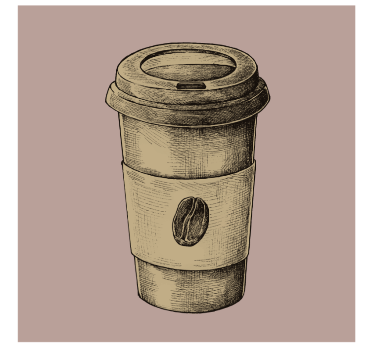 Vintage coasters illustrated coffee cup design - TenStickers