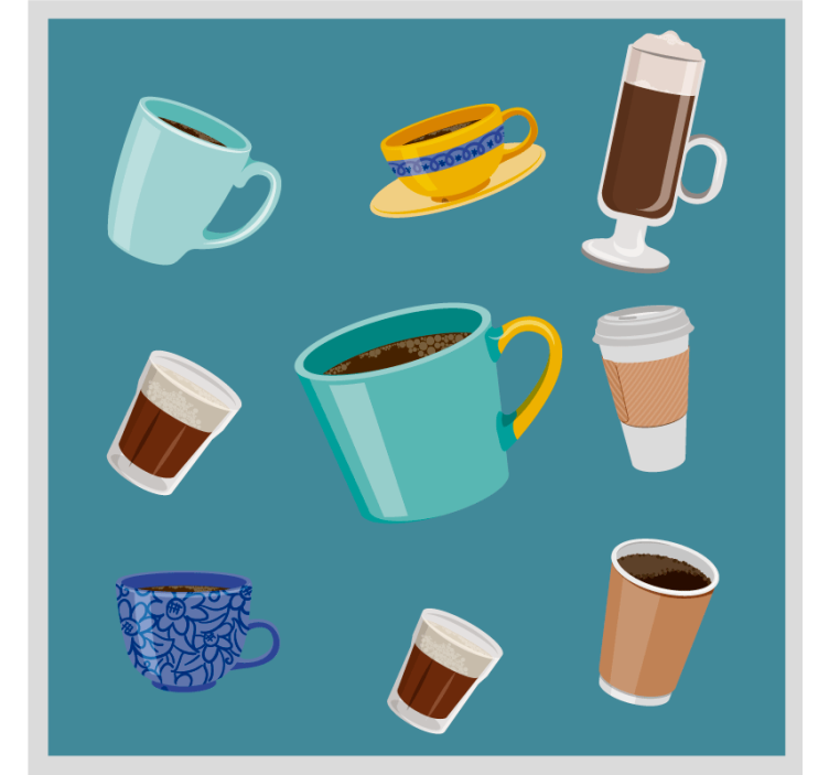 Modern coasters for every coffee mug style - TenStickers