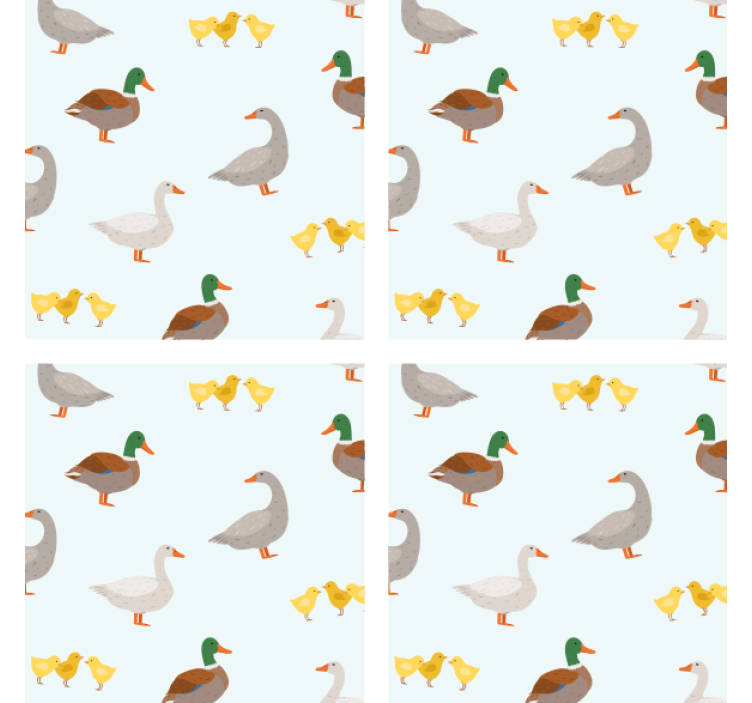 Personalisable coasters with playful duck designs - TenStickers