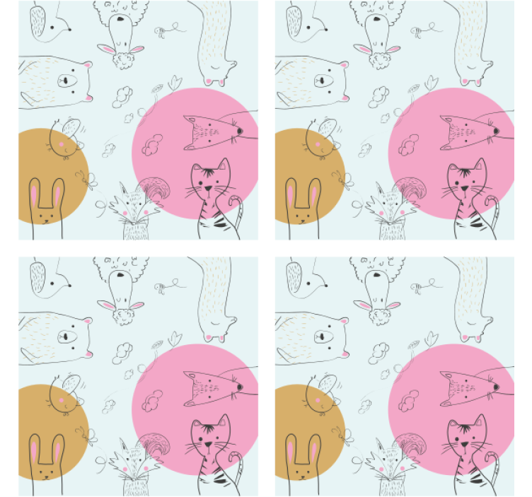 Geek coasters with playful animal designs - TenStickers