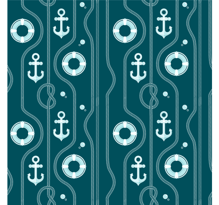 Beer mats with anchors and lifebuoys pattern - TenStickers