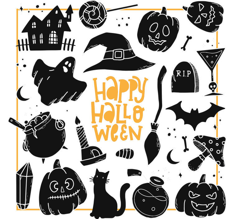 Halloween coaster with spooky halloween art - TenStickers