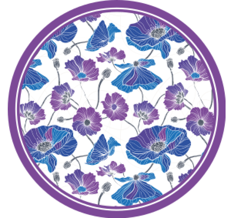 Modern coasters floral design with purple accents - TenStickers