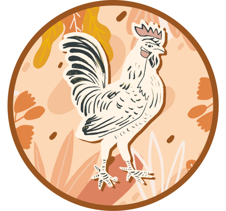 Geek coasters stylized rooster design - TenStickers