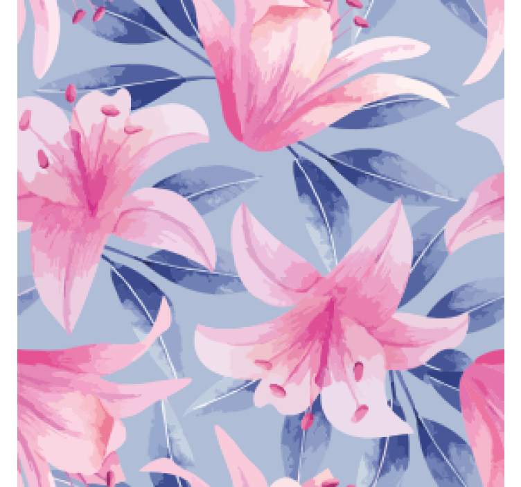 Floral pattern with pink lilies coasters - TenStickers