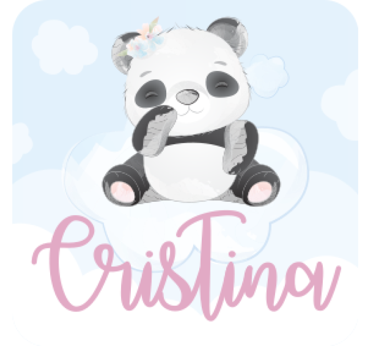 Personalisable coasters whimsical panda design - TenStickers
