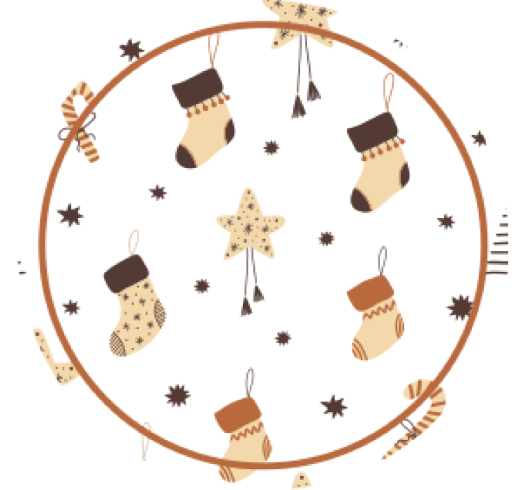 Christmas coasters festive holiday stockings - TenStickers