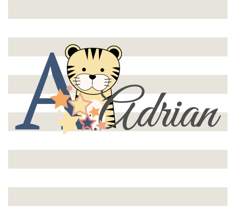 Personalisable coasters with playful tiger design - TenStickers