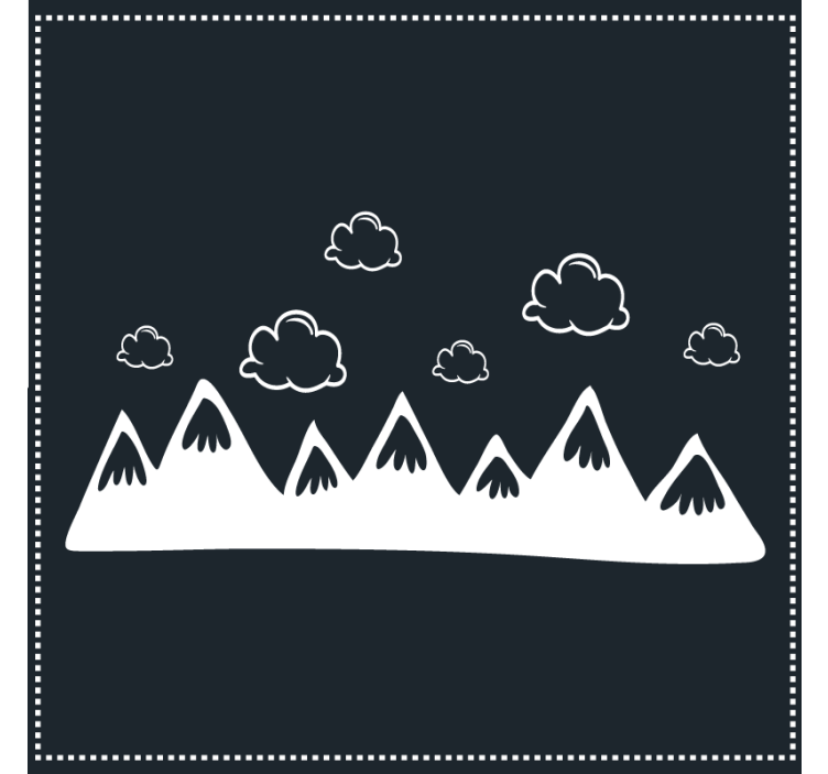 Mountain silhouette with clouds coasters - TenStickers