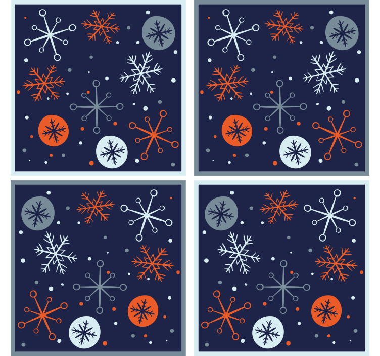 Christmas coasters with snowflake patterned design - TenStickers