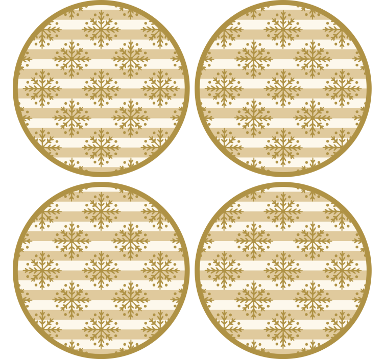 Christmas coasters with snowflake stripes pattern - TenStickers