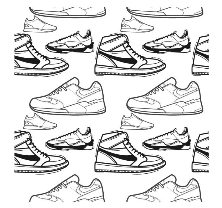Modern coasters with sneaker silhouette designs - TenStickers