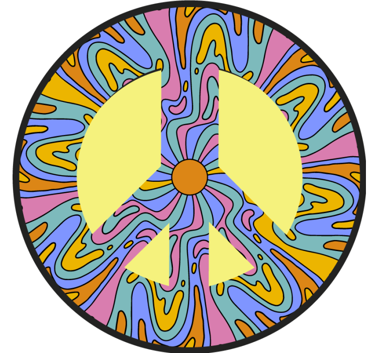 Geek coasters vibrant peace sign - TenStickers