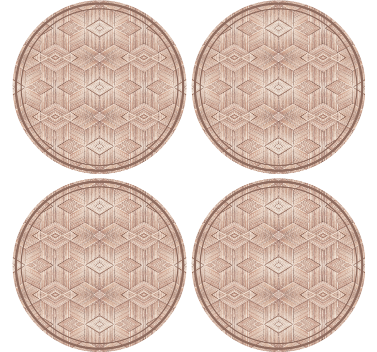 Coasters with geometric patterned round design - TenStickers