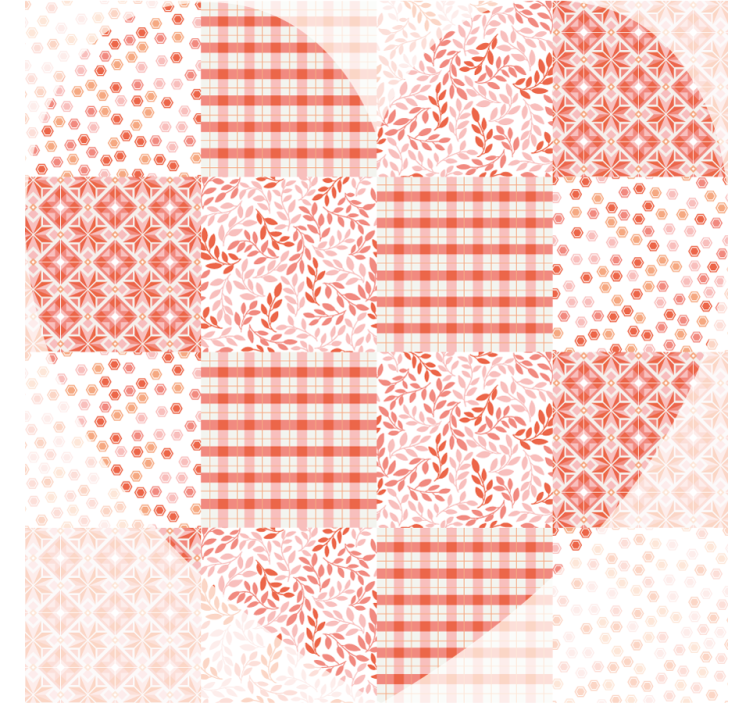 Christmas coasters heart pattern patchwork - TenStickers